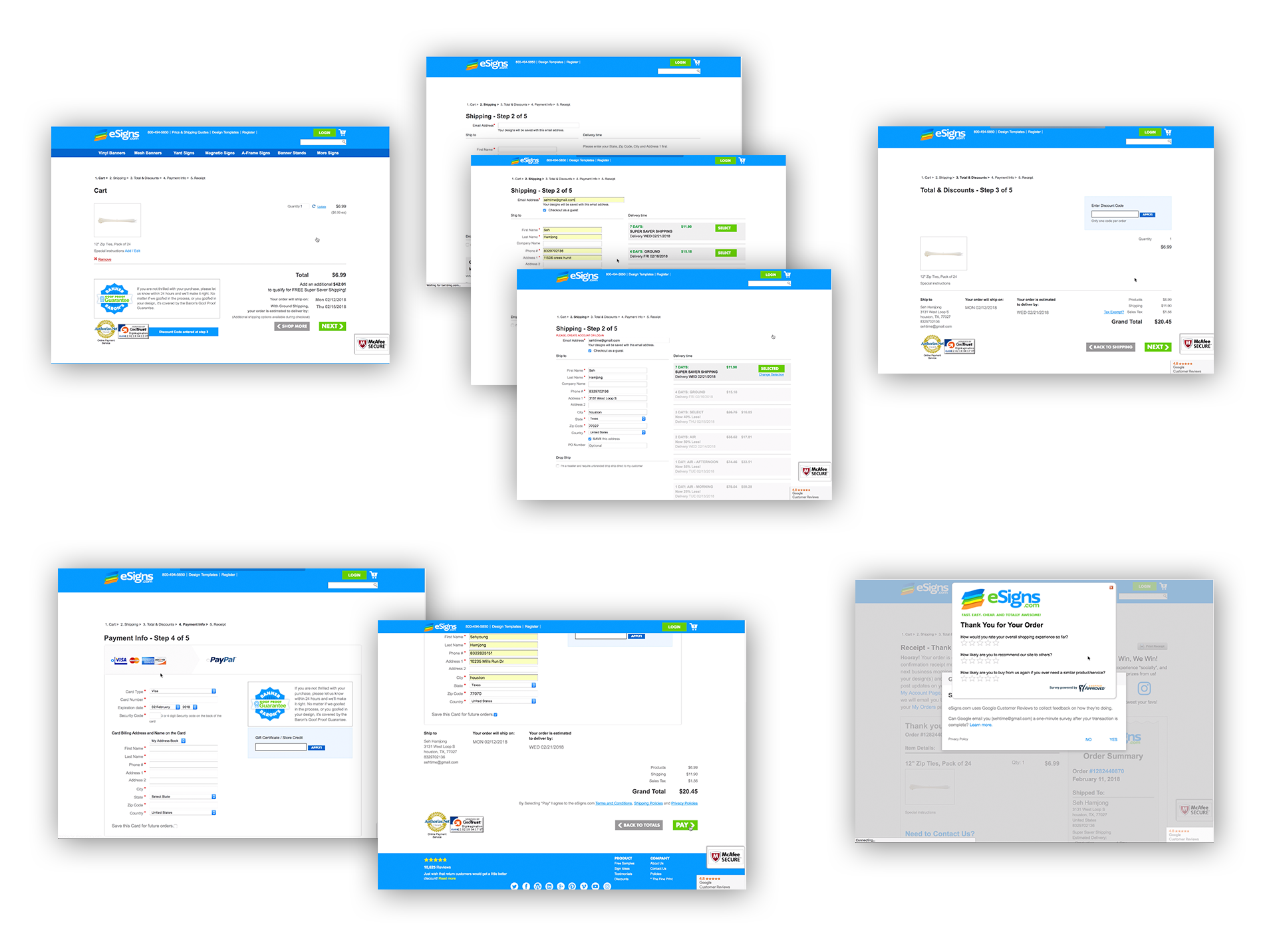 Old checkout process