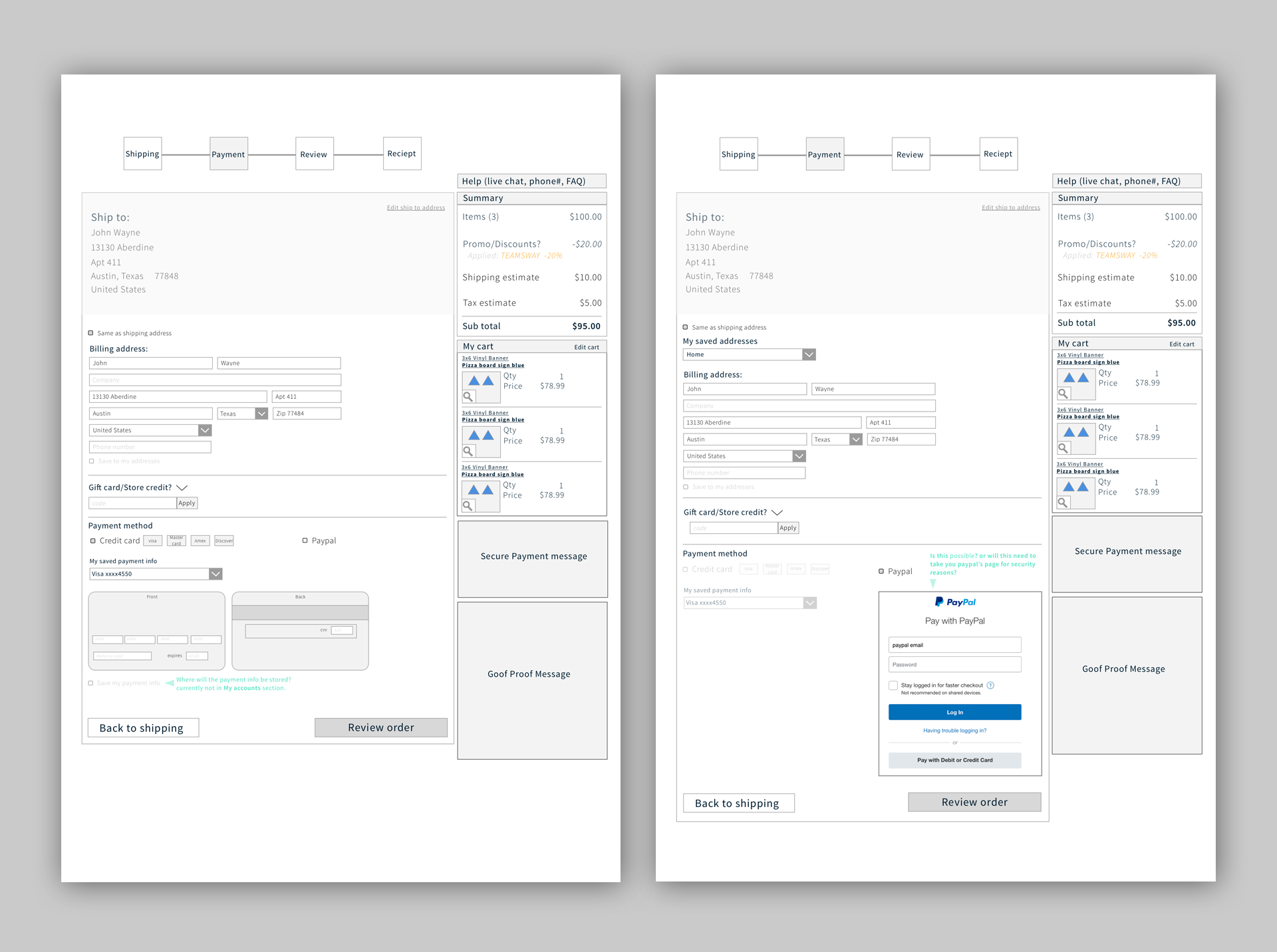 New payment page
