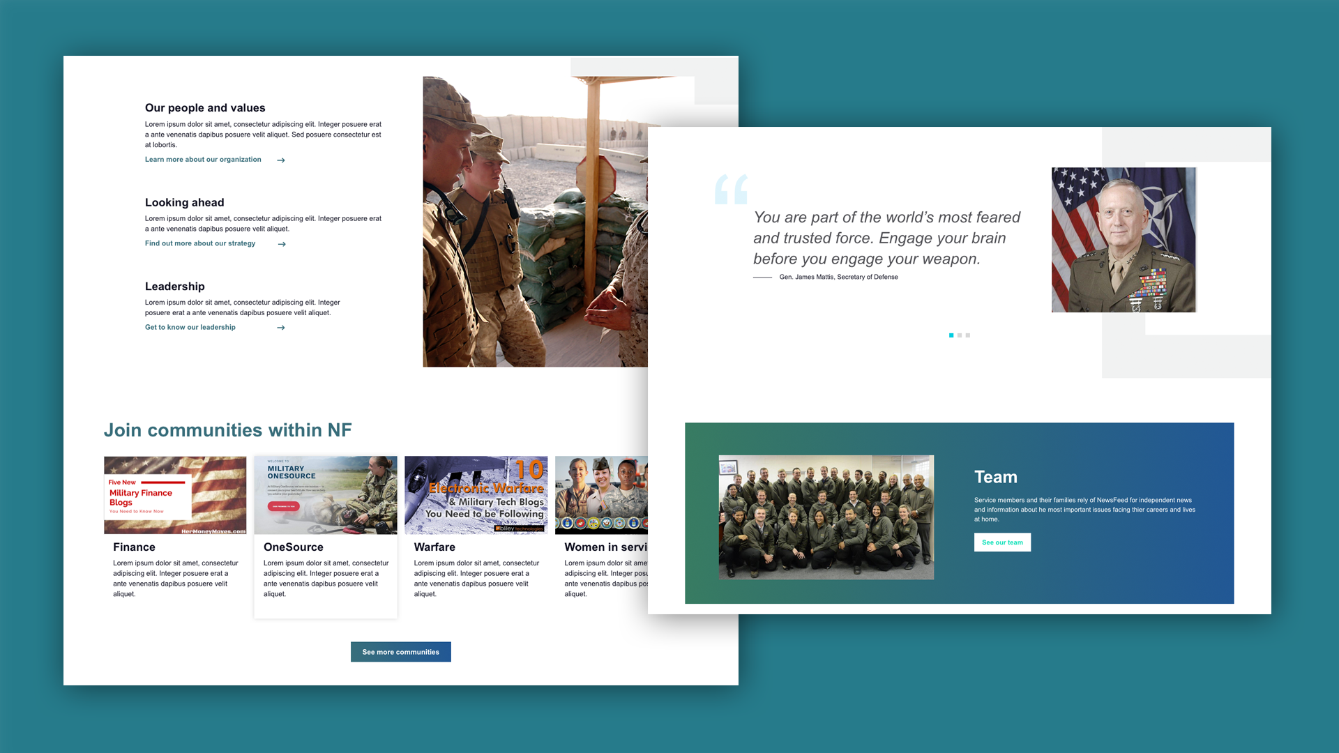 Values page