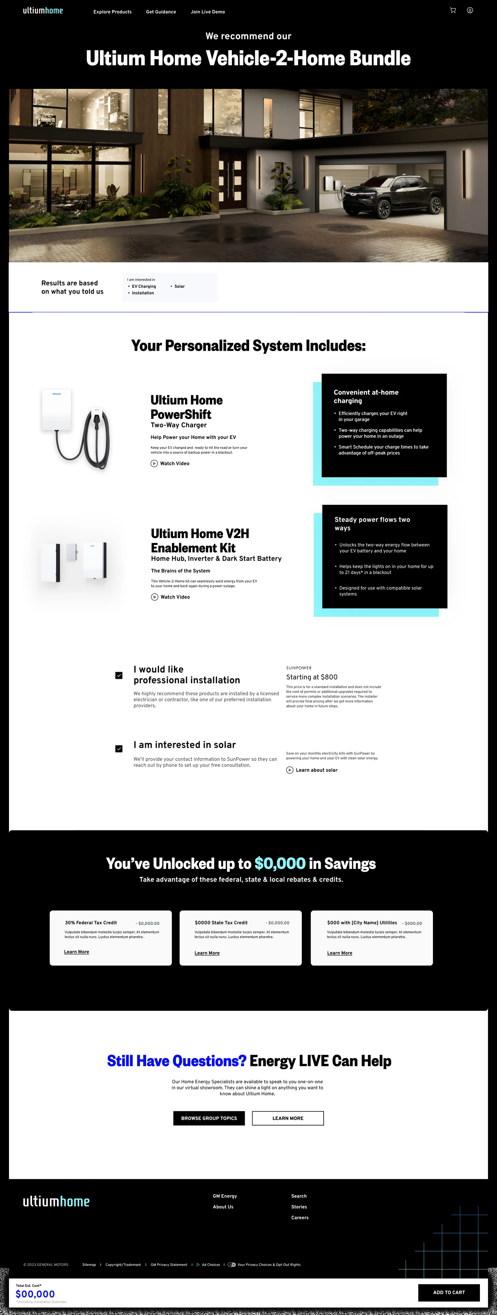 Energy Genie 1.0 recommendation page with personalized reasoning