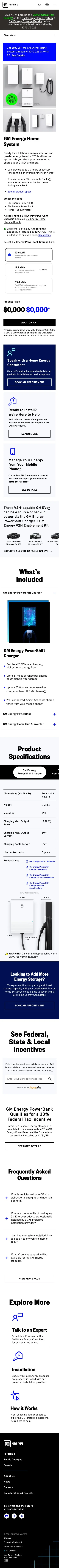 Home Energy System product page scrolling on an iPhone