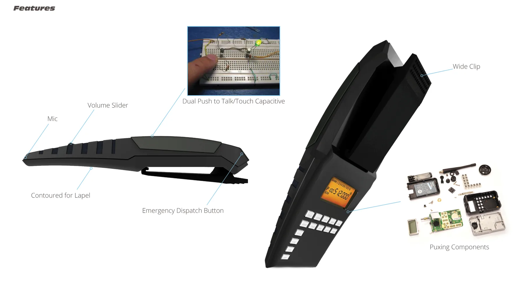 Features — the resolved device, annotated