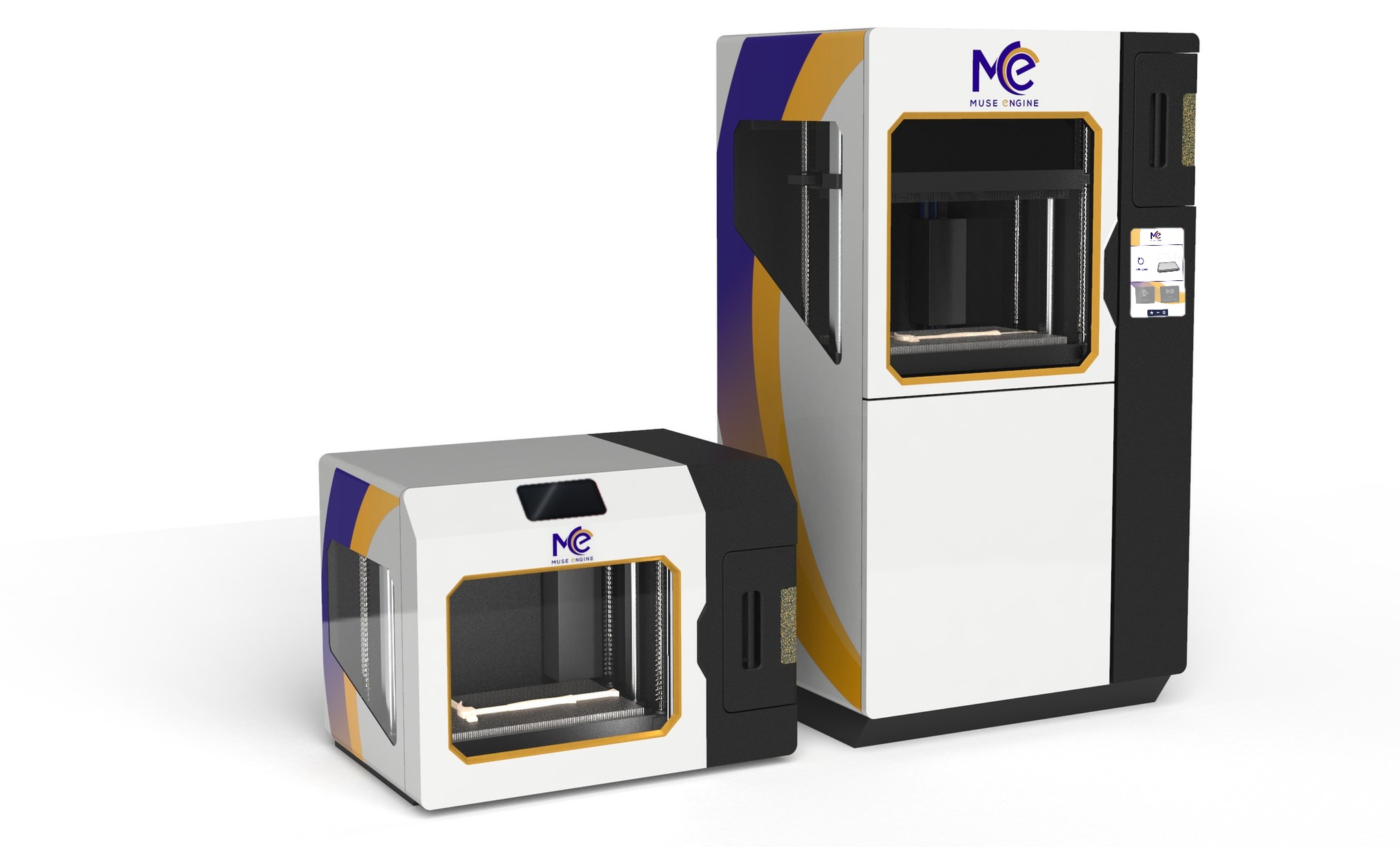 The full-size and desktop Muse Engine machines side by side