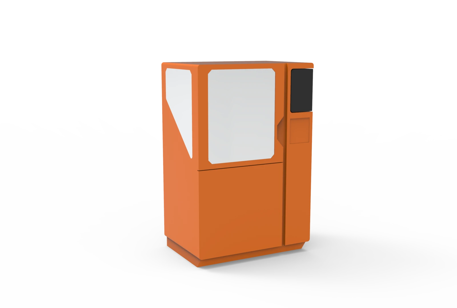 Blocked-out massing model of the machine